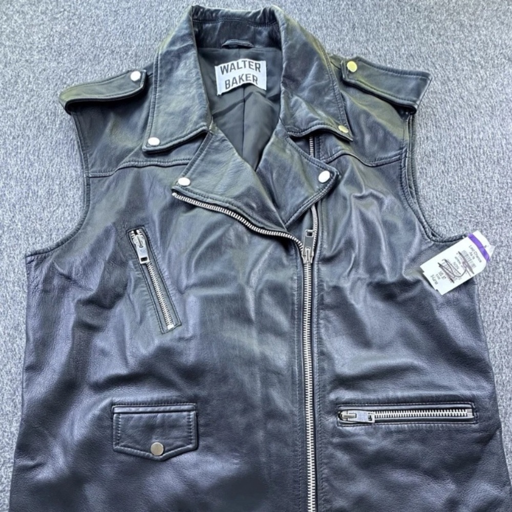 Walter Baker Leather Oversized Motorcycle Vest XL
